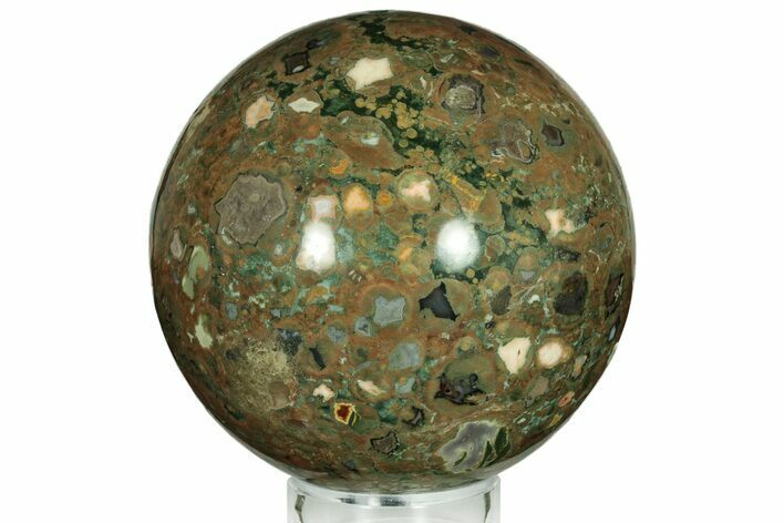 Polished Rainforest Jasper (Rhyolite) Sphere - Australia #208024